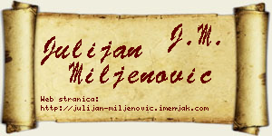 Julijan Miljenović vizit kartica